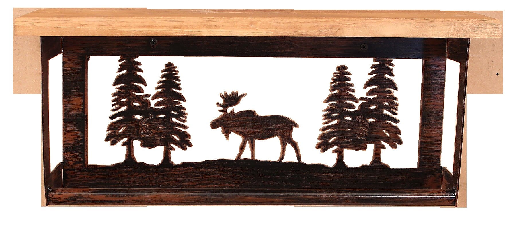 Iron Deer and Pine Trees 20" Towel Rack