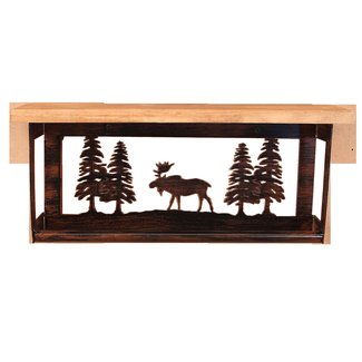 Iron Deer and Pine Trees 20" Towel Rack