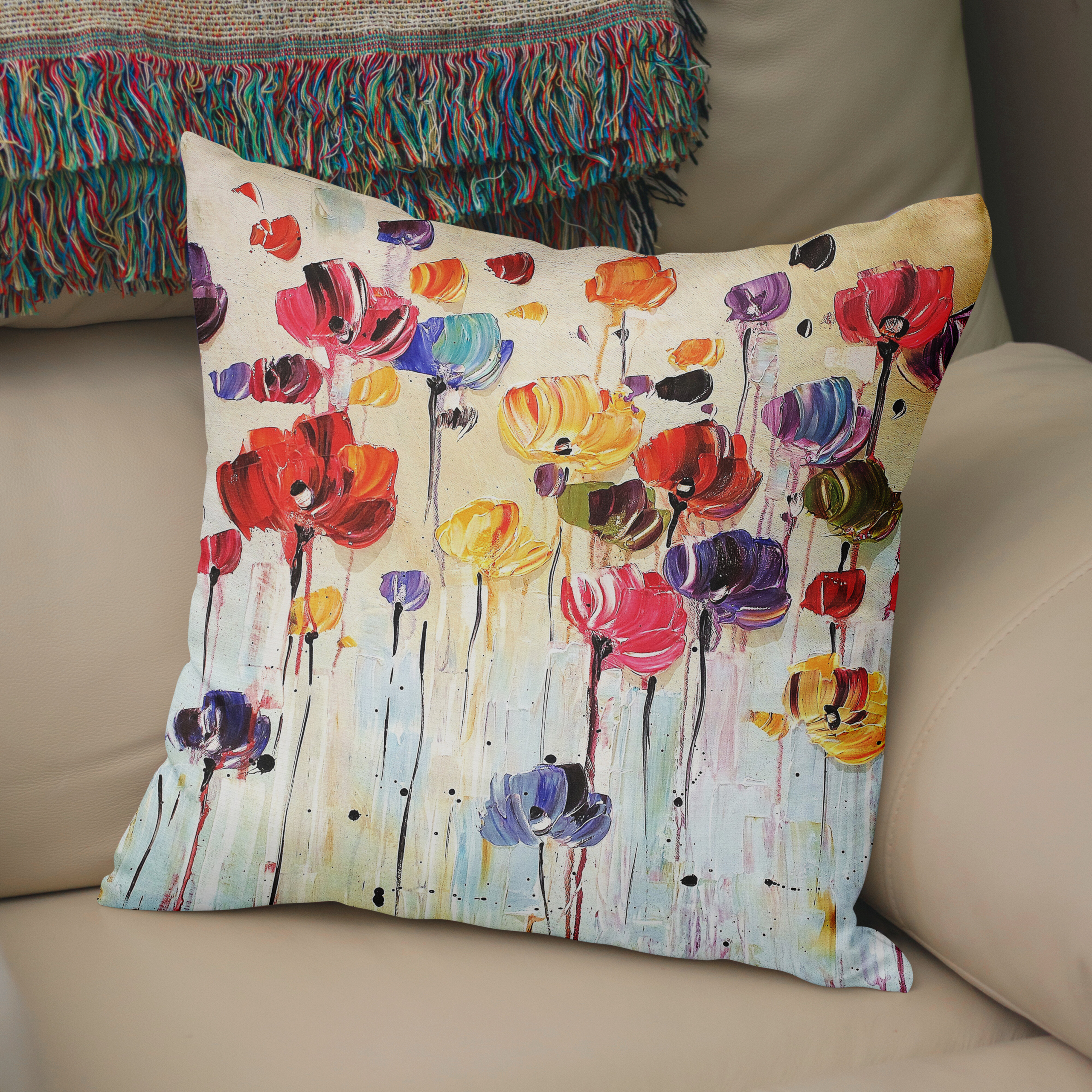 Isaiah Flowers Cotton Throw Pillow