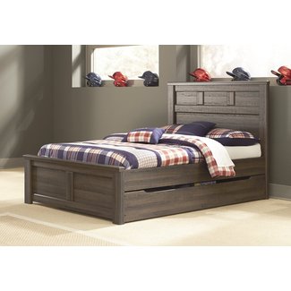 Juararo Dark Brown B251Y Full Panel Bed with Trundle ...