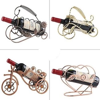 KALENDS 18 Styles Wedding Metal Single Bottle Tabletop Wine Bottle Holder, Wine Rack, and Wine Accessory Home Decorative- Comes in Gift Box