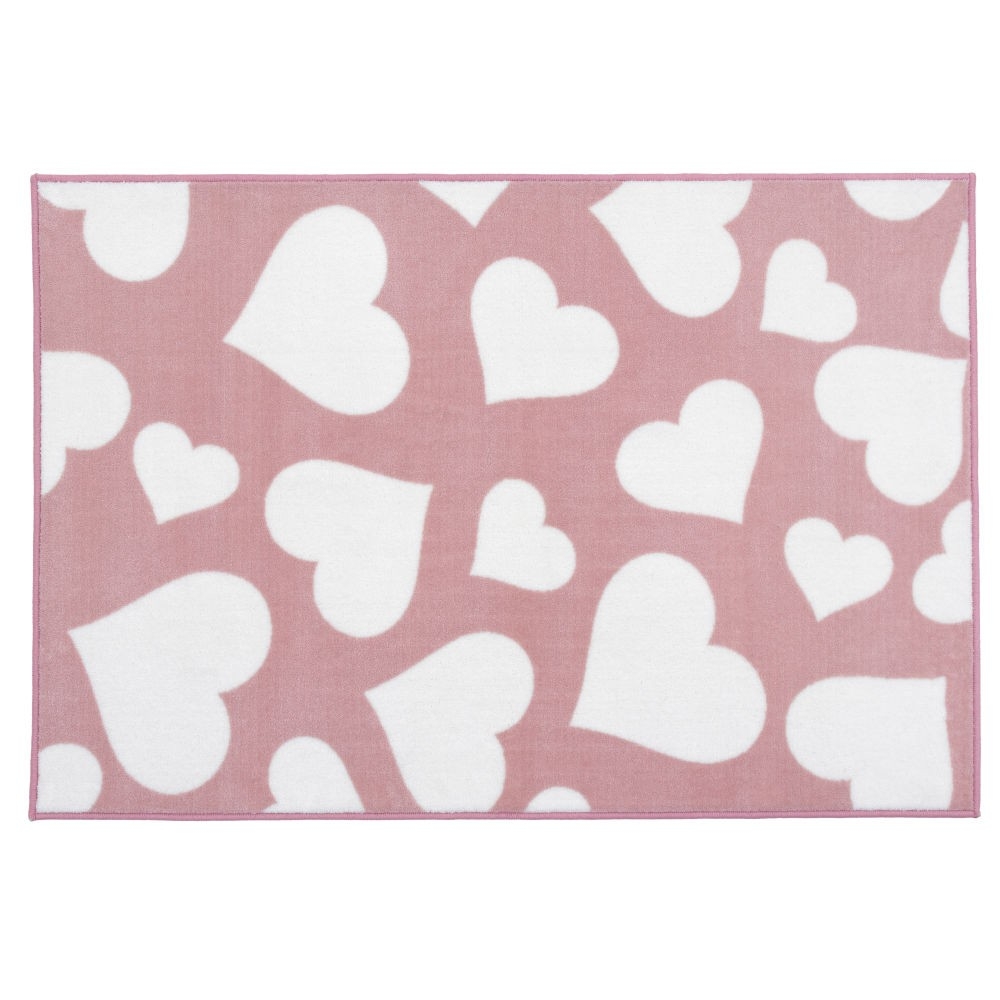 Kit for Kids Pink with White Hearts Nursery Rug ...