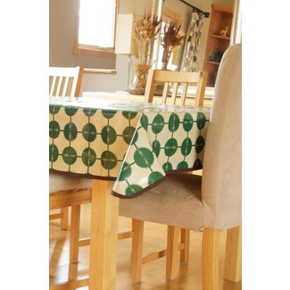 Laminated Cotton Tablecloth Green Arrow