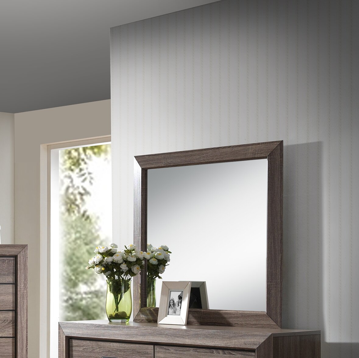 Lehn Wooden Frame Accent Mirror