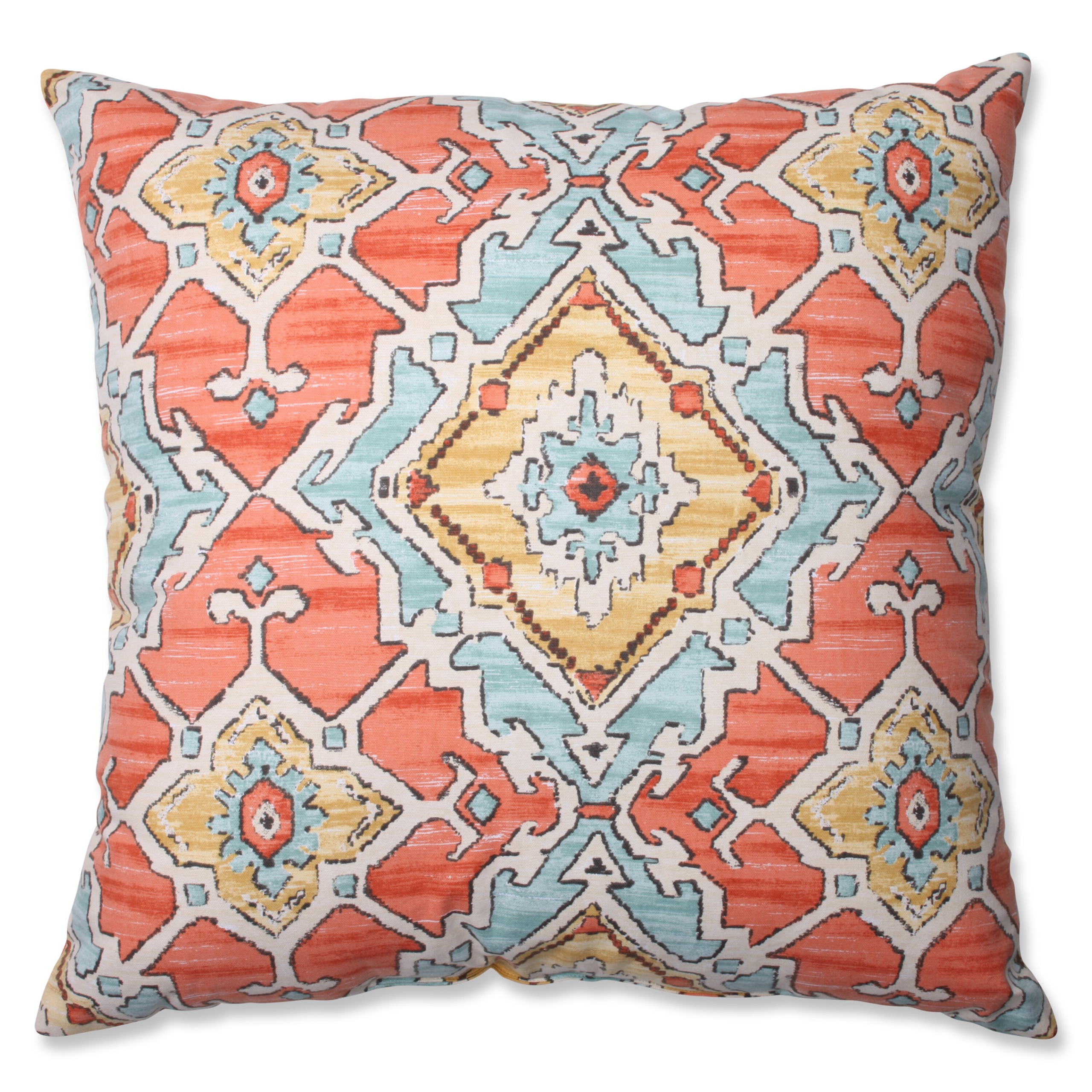 Leisha Tangerine Cotton Throw Pillow