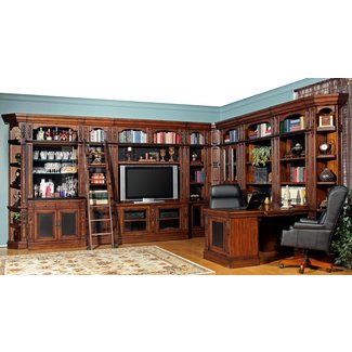 Leonardo Modular Home Office Wall W/ Peninsula Desk Parker ...