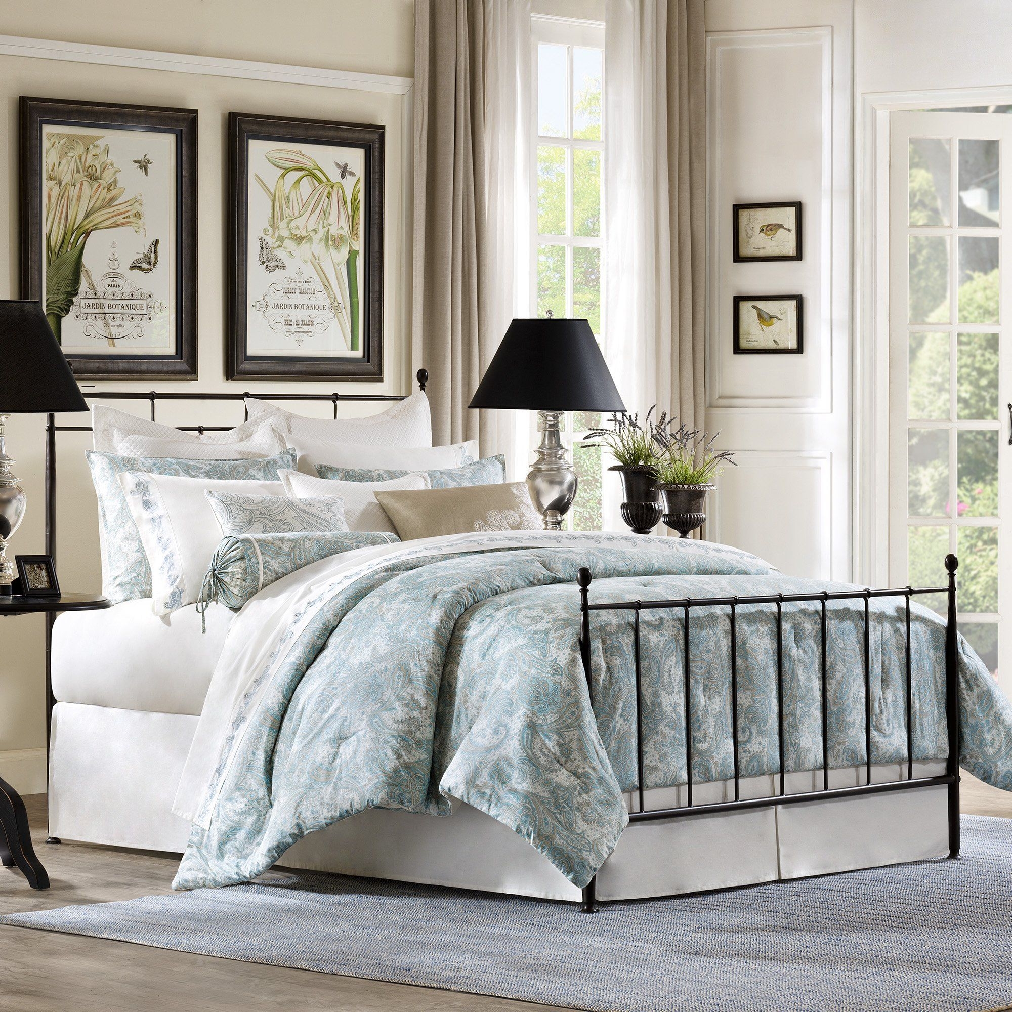 Light Blue and White Comforters and Bedding Sets