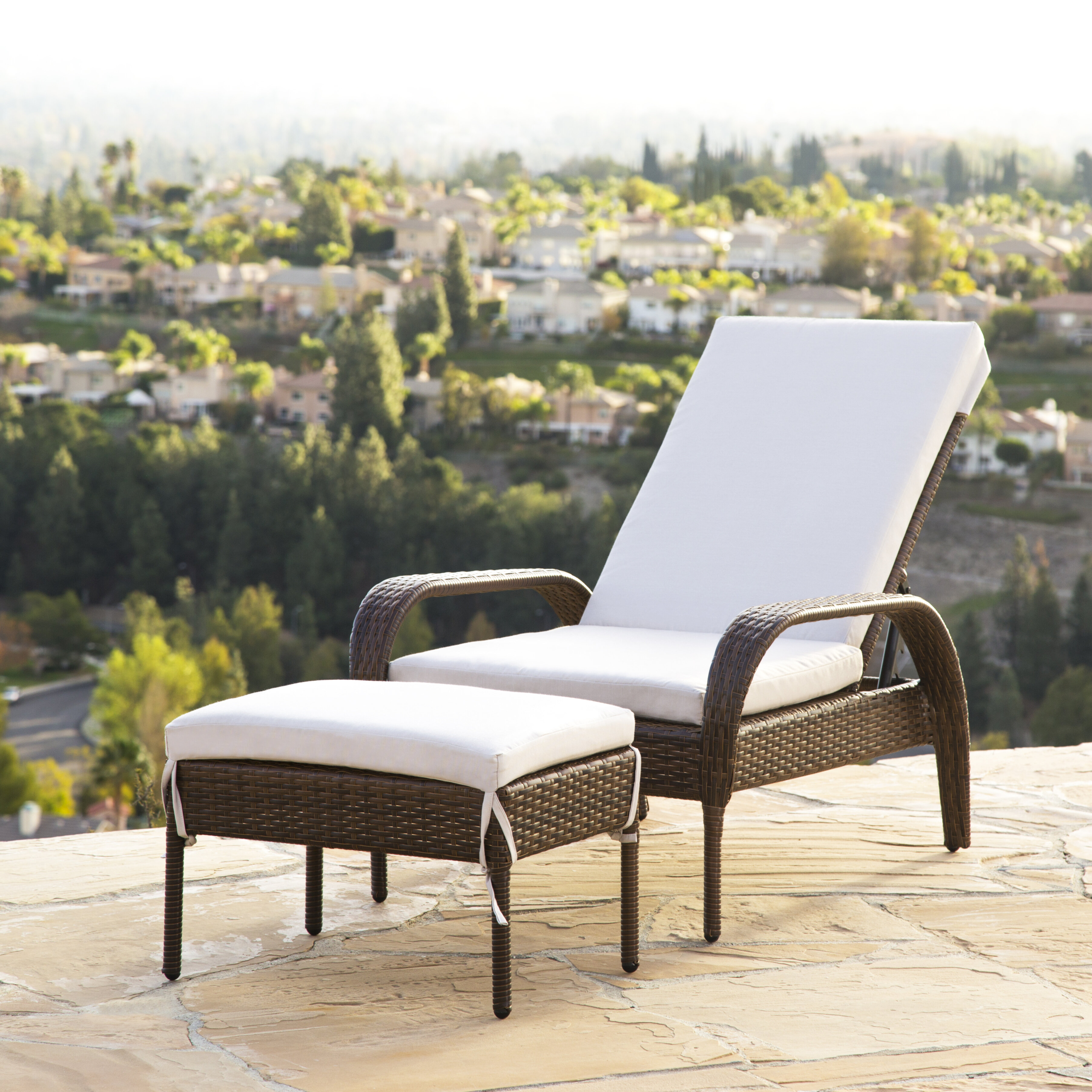 Outdoor Chairs With Ottoman Visualhunt, Oversized Patio Chairs With Ottoman Storage