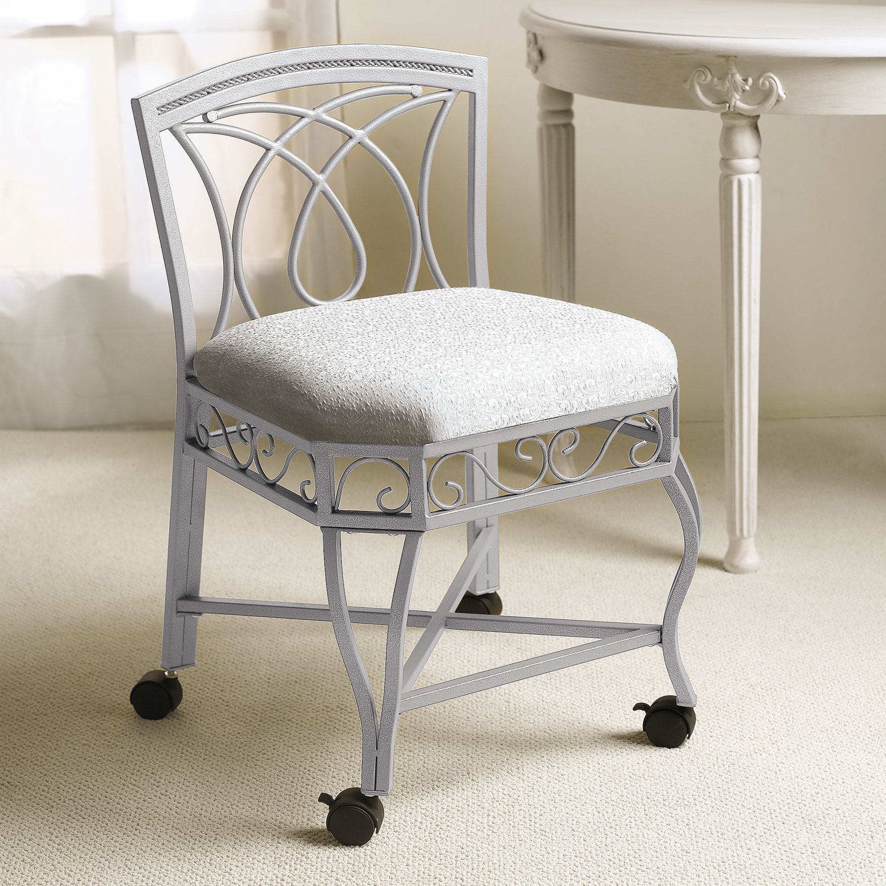 Vanity Chair With Wheels Visualhunt, Bed Bath And Beyond Vanity Stool