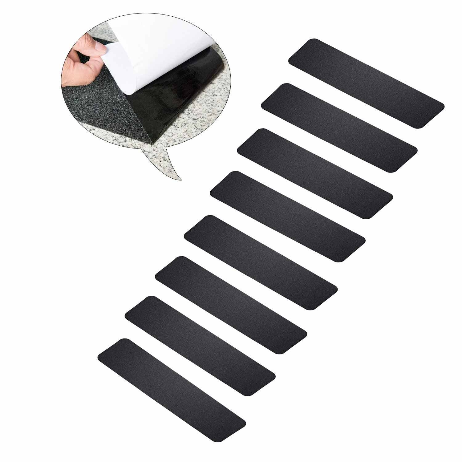SKID GUARD Outdoor Stair Treads Non-Slip Tape (3/4 x12) Stair Treads for  Wooden Steps - Anti Slip Tape - High Grit Grip Tape - Non Skid Tape for