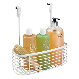 mDesign Over The Cabinet Vanity Storage Organizer Basket for Shampoo, Lotion, Health and Beauty Supplies/Products - White