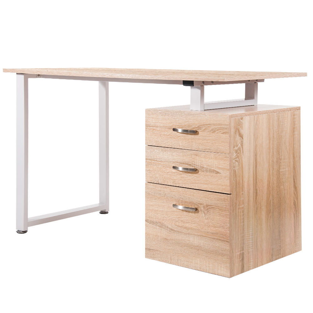 Merax Home Office Computer Desk Writing Table Workstation with Reversible Cabinet