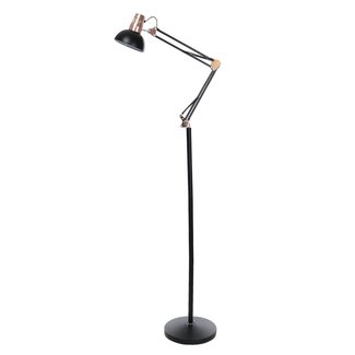 Metal Floor Lamp Architect Swing Arm Standing Lamp Adjustable Head Reading Light with Heavy Metal Based, Adjustable Head Reading Light for Living