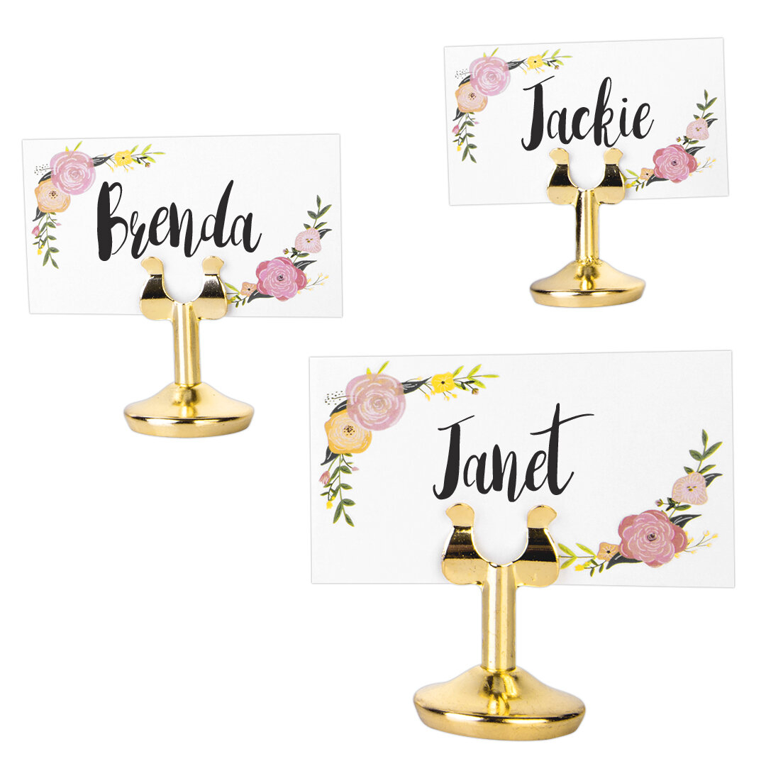 Gold Place Card Holders Table Top Wedding Decor Set of 10 small 