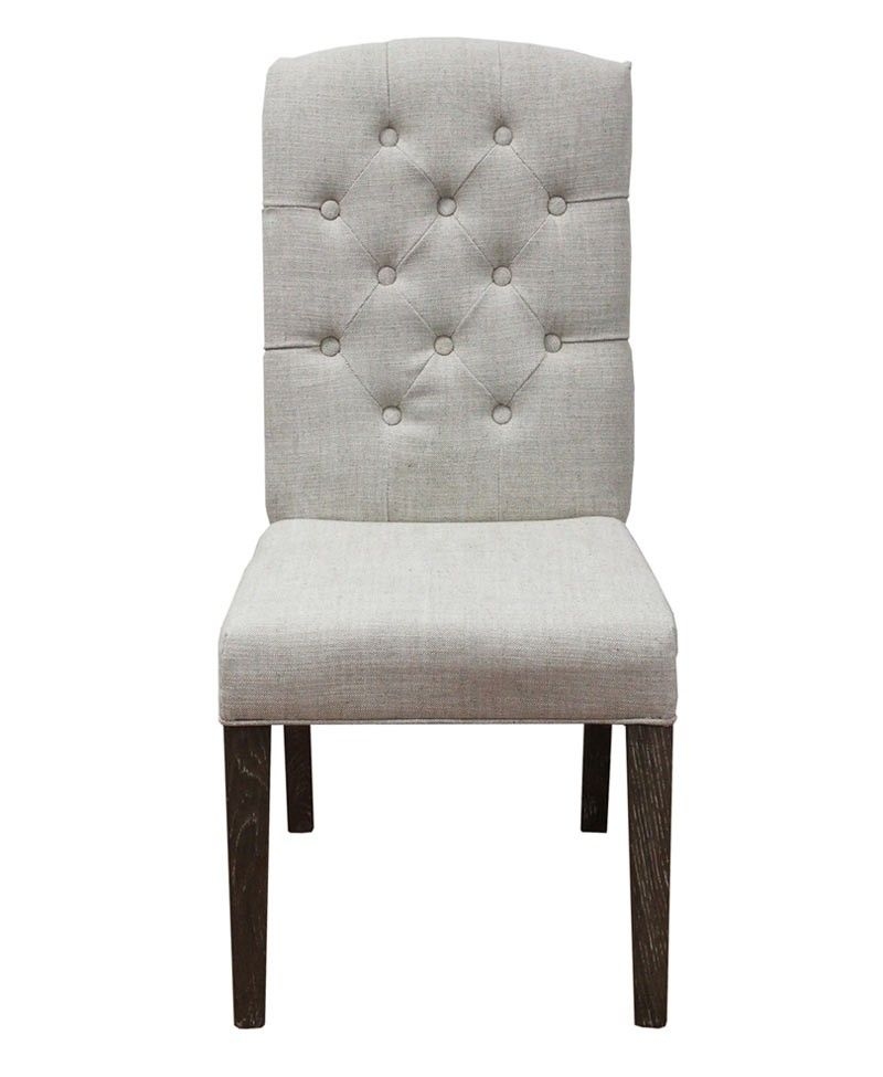 MEVA Furniture - Tufted High Back Linen Dining Chair ...