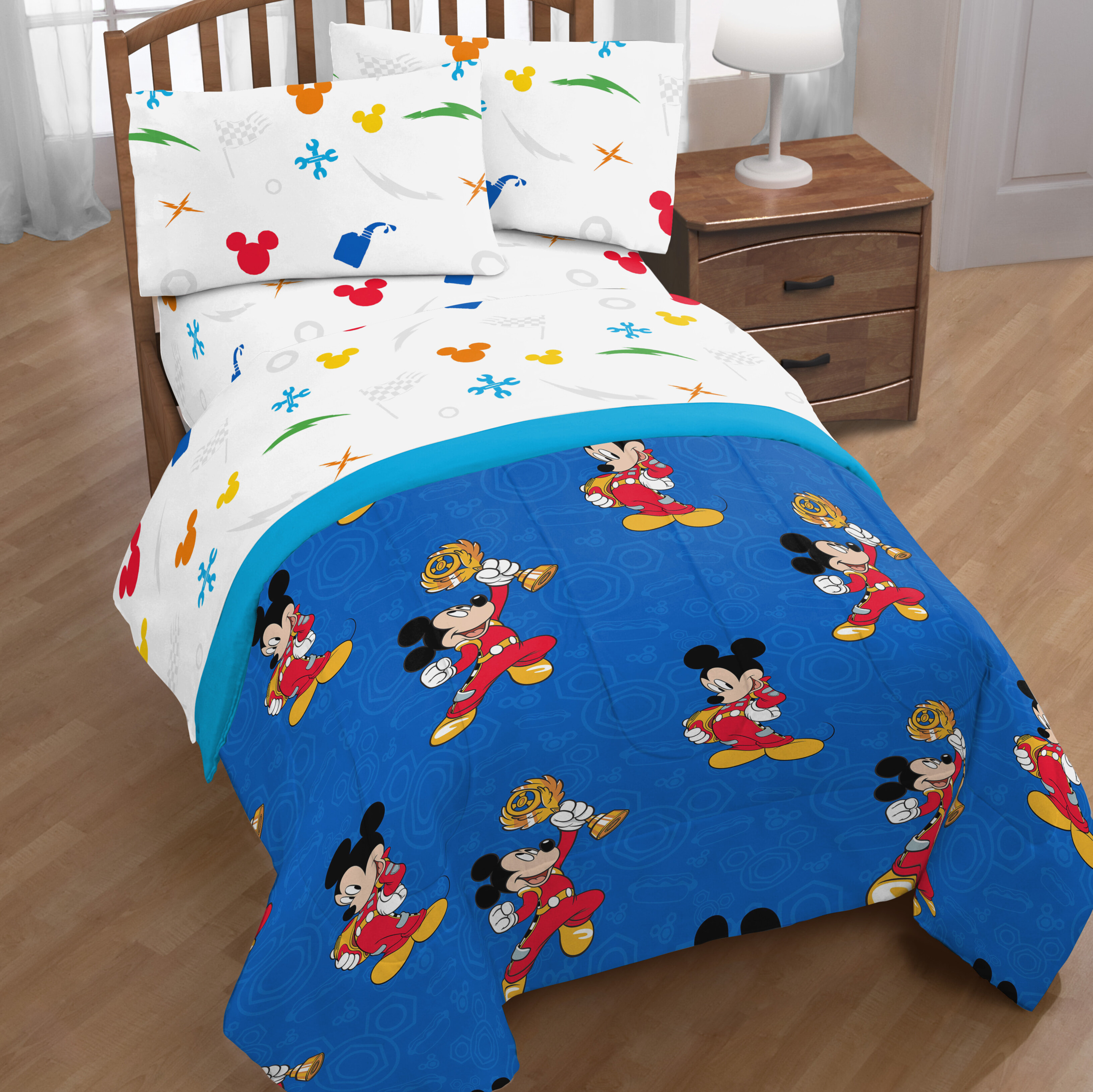 Disney Mickey Mouse 3 Pieces Twin Sheet Set Kids Bed Sheets Set Boys Girls NEW 