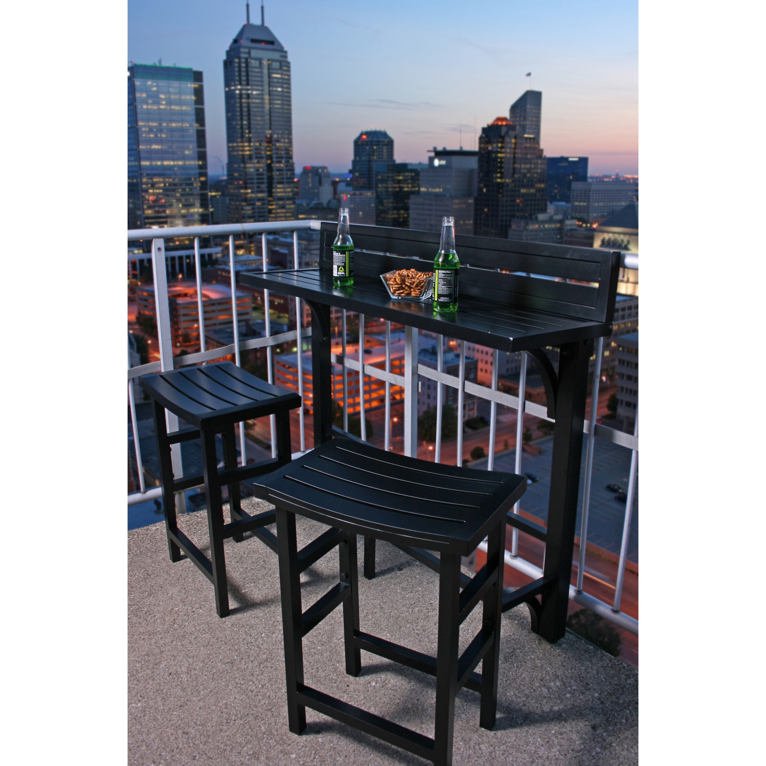 MiYu Furniture Balcony Bar Height Bistro Set - Outdoor ...