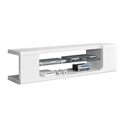 Monarch Specialties, TV Console, High Glossy with Tempered Glass