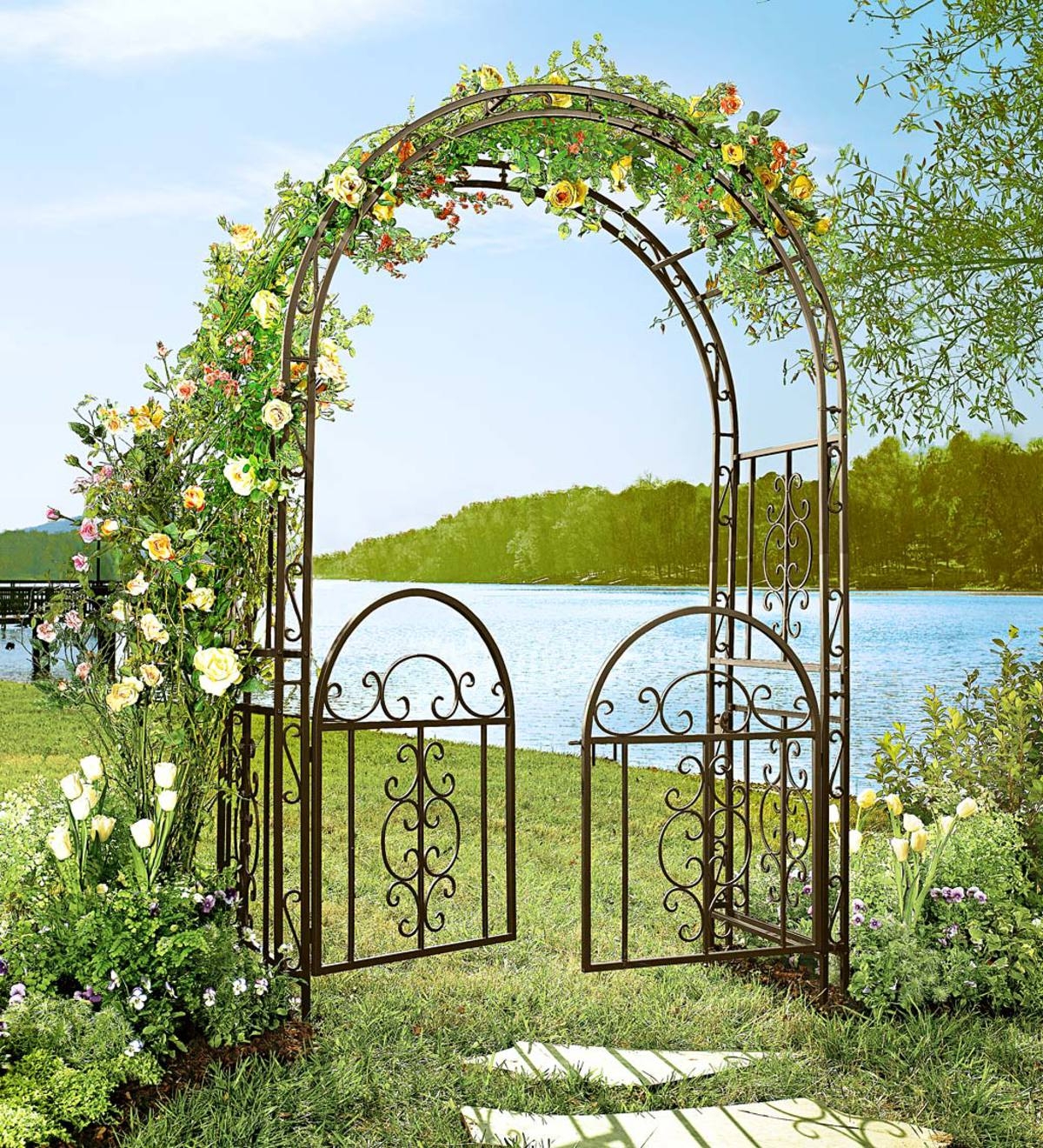 Vines Google Search, Metal Arched Hummingbird Garden Arbor With Gate