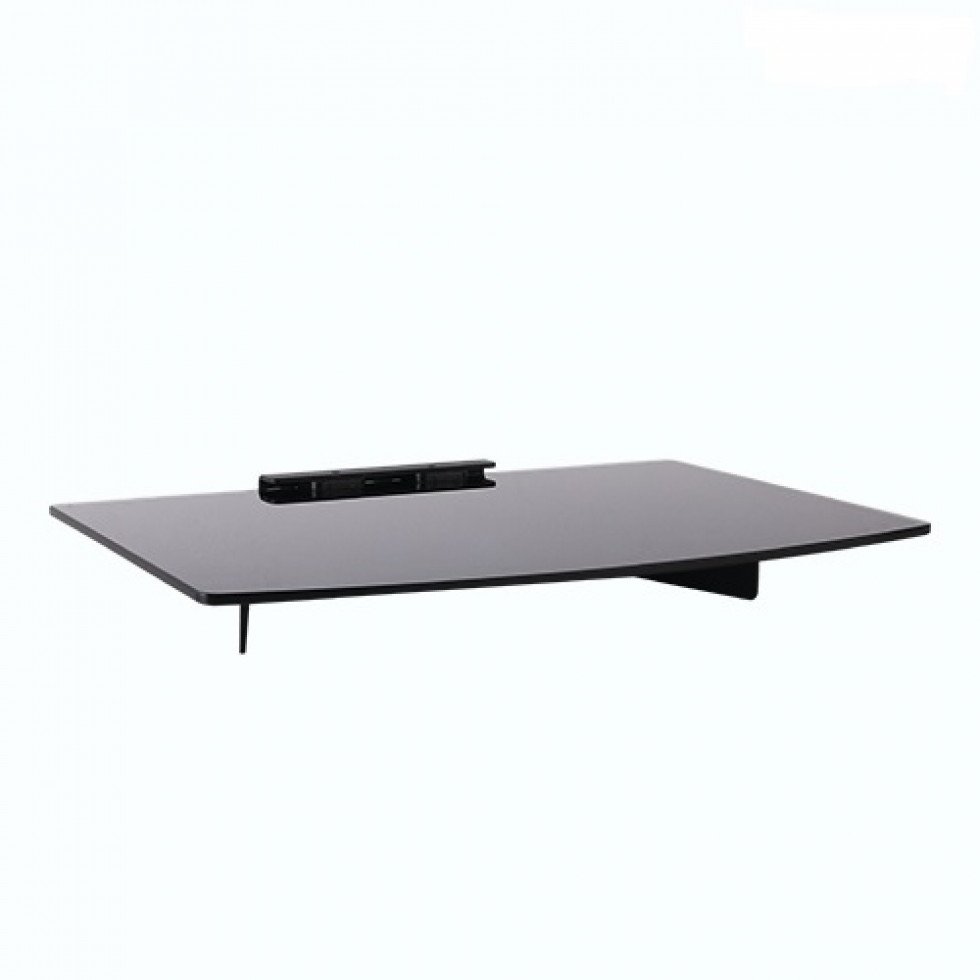 Mount World 1444 Compact Glass Component Single Shelf for DVD Player, Blu-ray Player, Cable Box, Satellite, Wii and Video Accessories (14.17" Wide X 9.84" Deep X 1" Height)