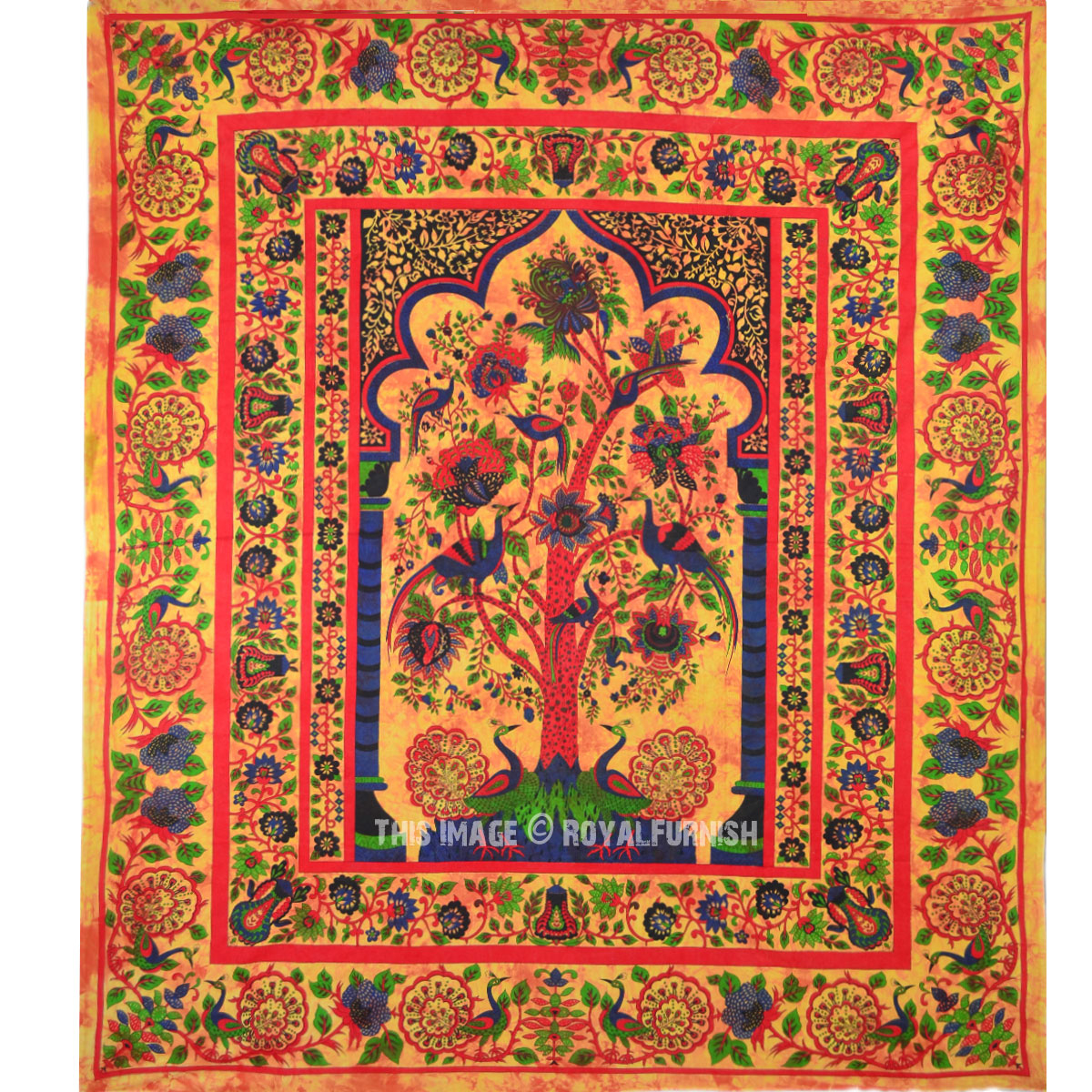 Multicolor Queen Size Indian Tree of Life Hippie Wall ...