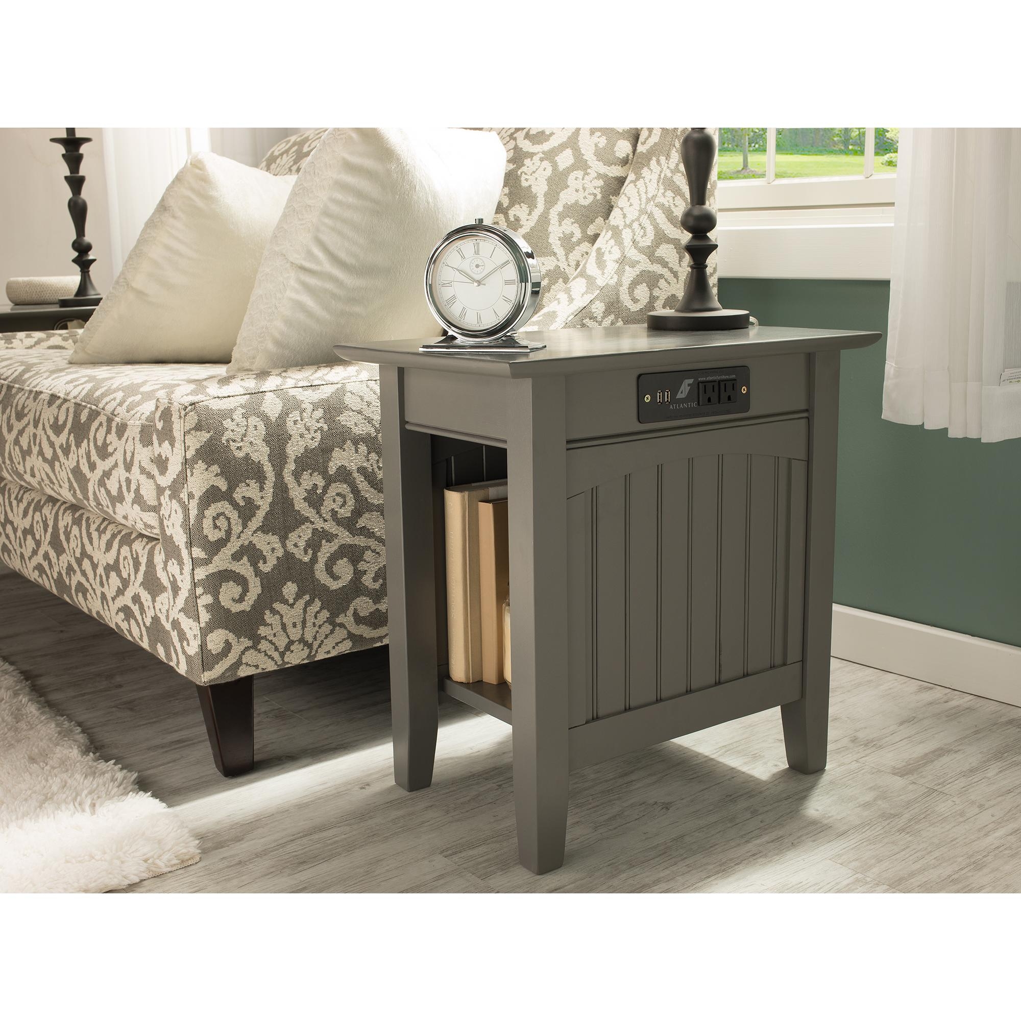 Nantucket Chair Side Table with Charging Station in ...