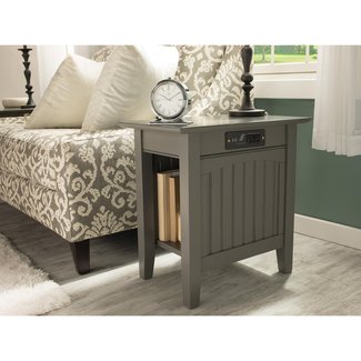Nantucket Chair Side Table with Charging Station in ...