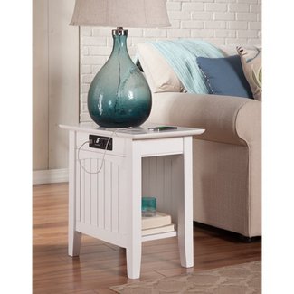 Nantucket Chair Side Table with Charging Station in ...