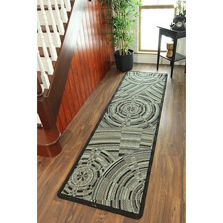 Gray Rubber Backed Anti Slip Washable Extra Long Hallway Hall