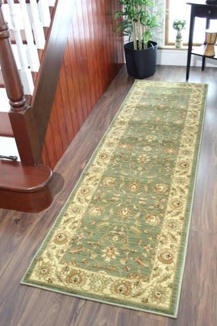 Golden Mas Hallway Carpet Runner Beige Any Size Green or Grey 