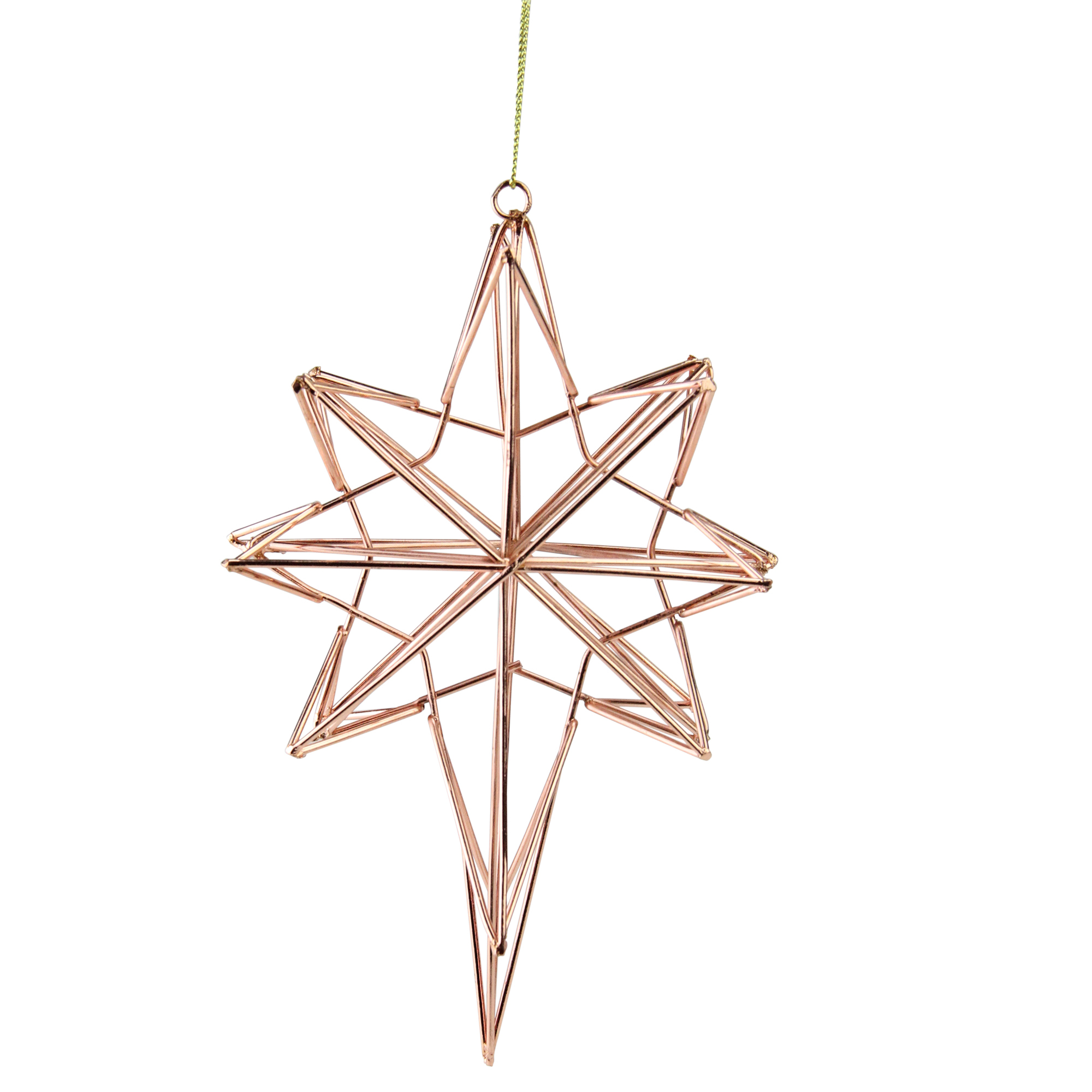 Northlight 6.75 in. Rose Gold Geometric Wire 8-Point Star