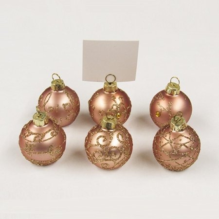 Pack of 12 Rose Gold Glass Ball Christmas Ornament Shaped