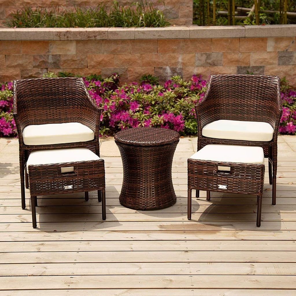 Outdoor Chairs With Ottoman Visualhunt, Patio Furniture Set Outdoor Chairs With Ottomans