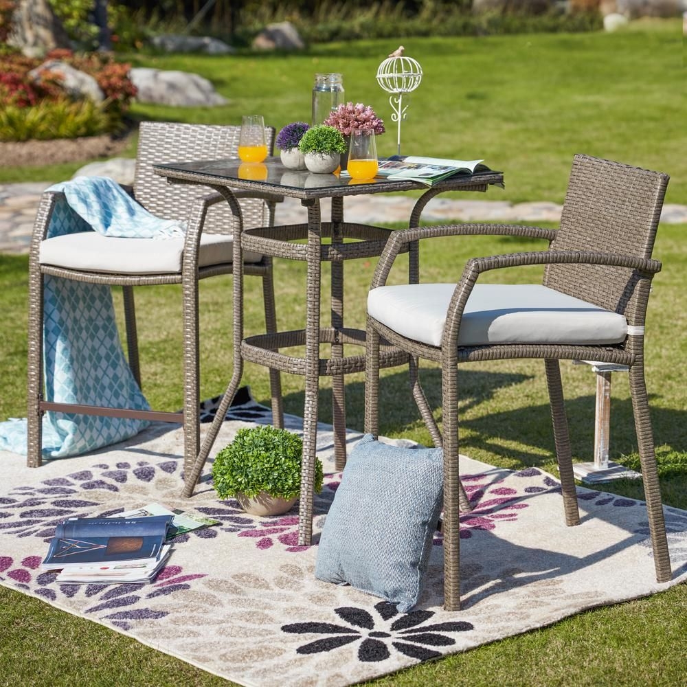 Bar Height Bistro Set Visualhunt, Bar Height Outdoor Bistro Table And Chairs