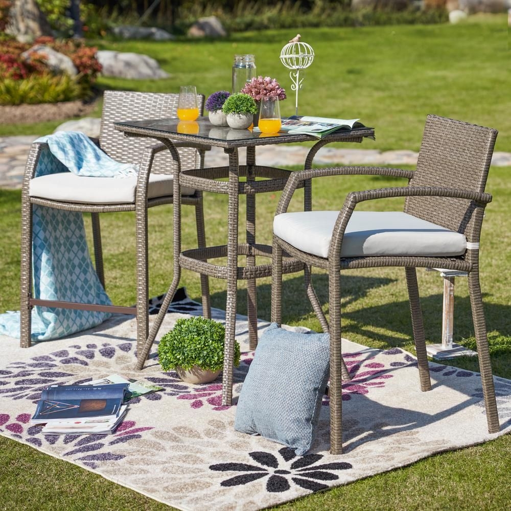 Patio Festival 3-Piece Wicker Outdoor Bar Height Bistro ...