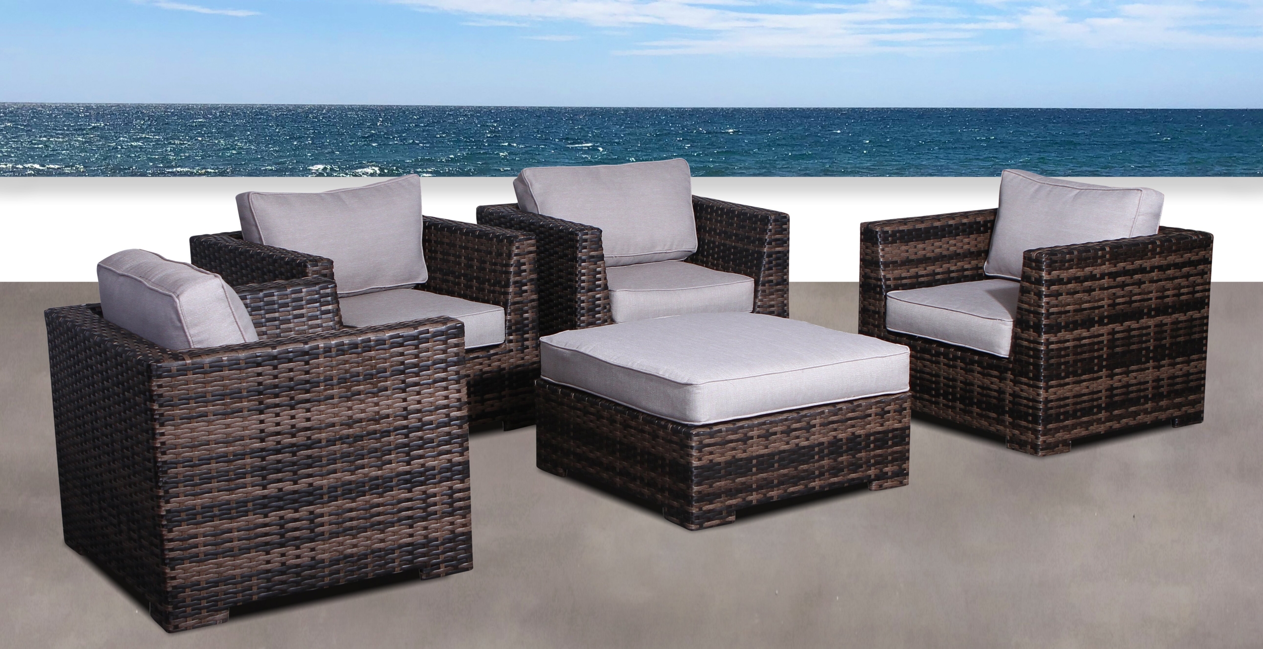 Pierson Resort 5 Piece Patio Chair Set with Cushions