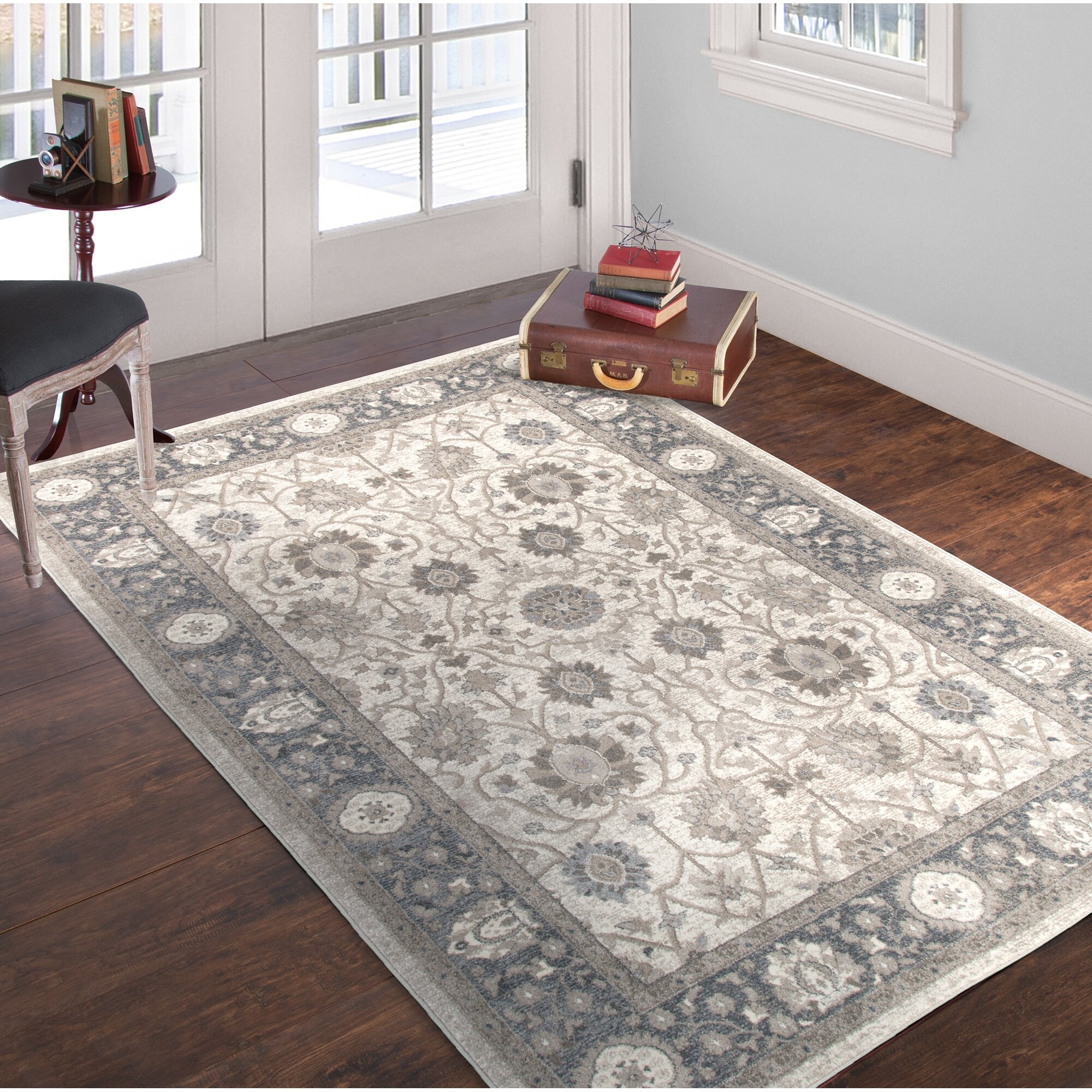 PLYH Vintage Gray/Beige Area Rug | Wayfair