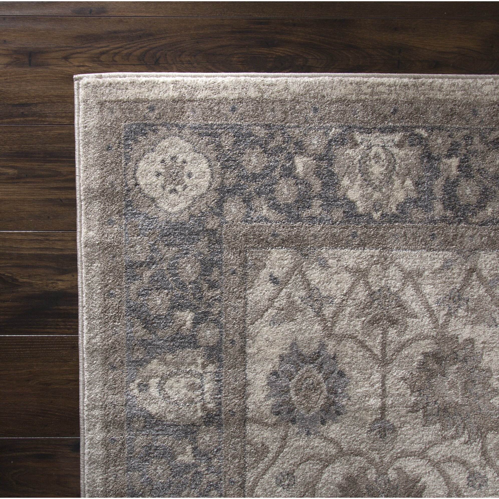 PLYH Vintage Gray/Beige Area Rug | Wayfair