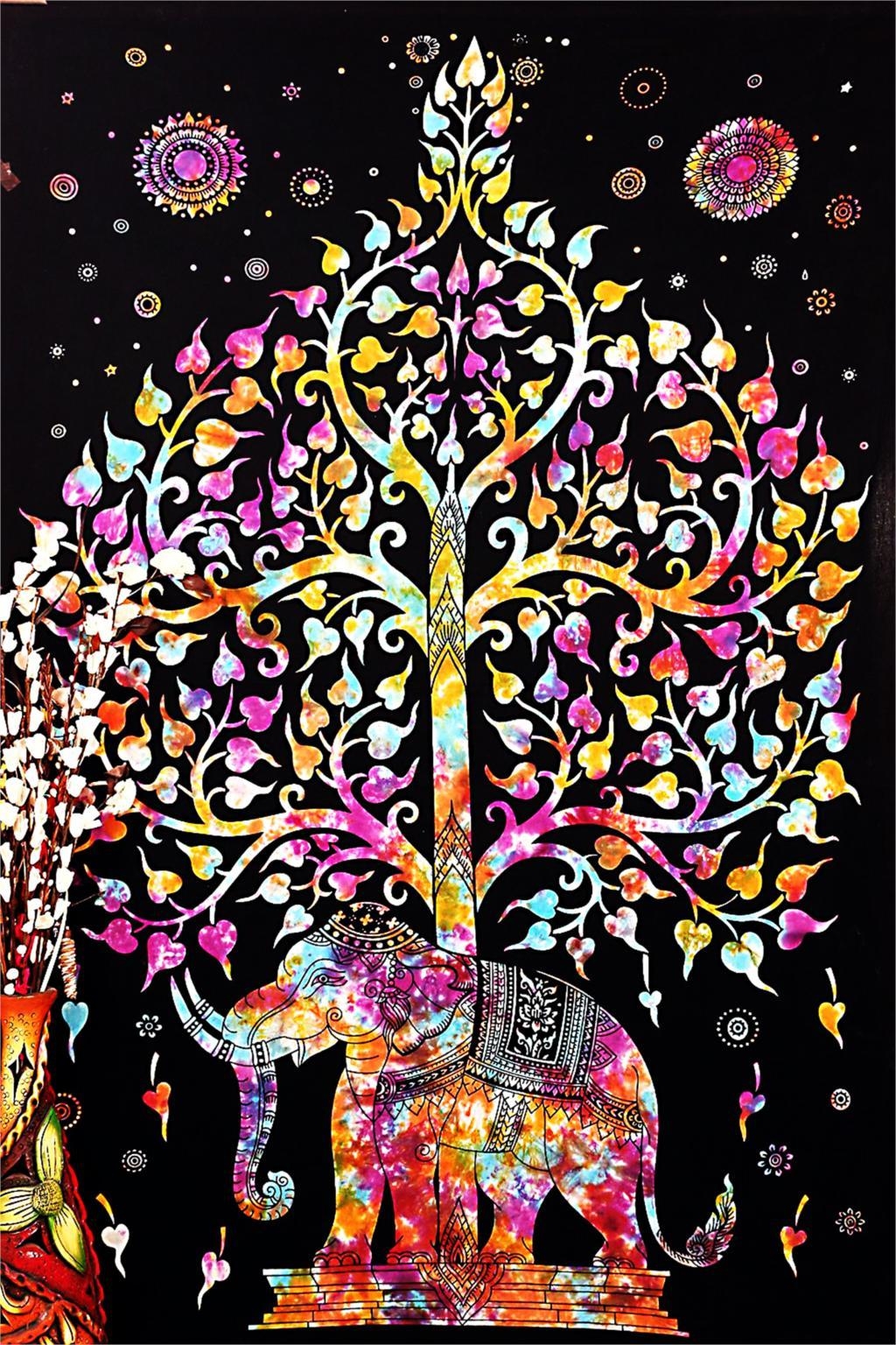 Tree of Life Tree of Life l’ arbre de Vie Bedspread Tapestry India Goa Psy 