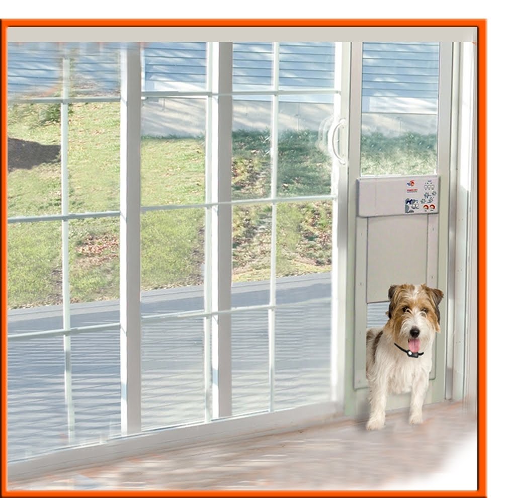 sliding glass dog door with sensor