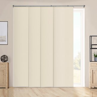 Premium Adjustable Sliding Panels, Cut to Length Vertical Blinds, Performance Tan (Blackout Fabric) - Up to 80"W X 96"H