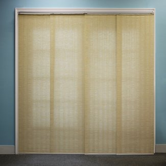 Premium Adjustable Sliding Panels, Cut to Length Vertical Blinds, Provence Vanilla (Natural Woven, Room Darkening Fabric) - Up to 80"W X 96"H