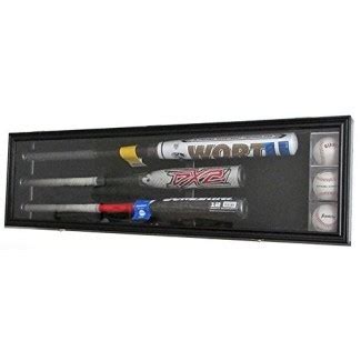 Pro Uv Baseball Bat Display Case Wall Cabinet Shadow Box Holds 3 Bats