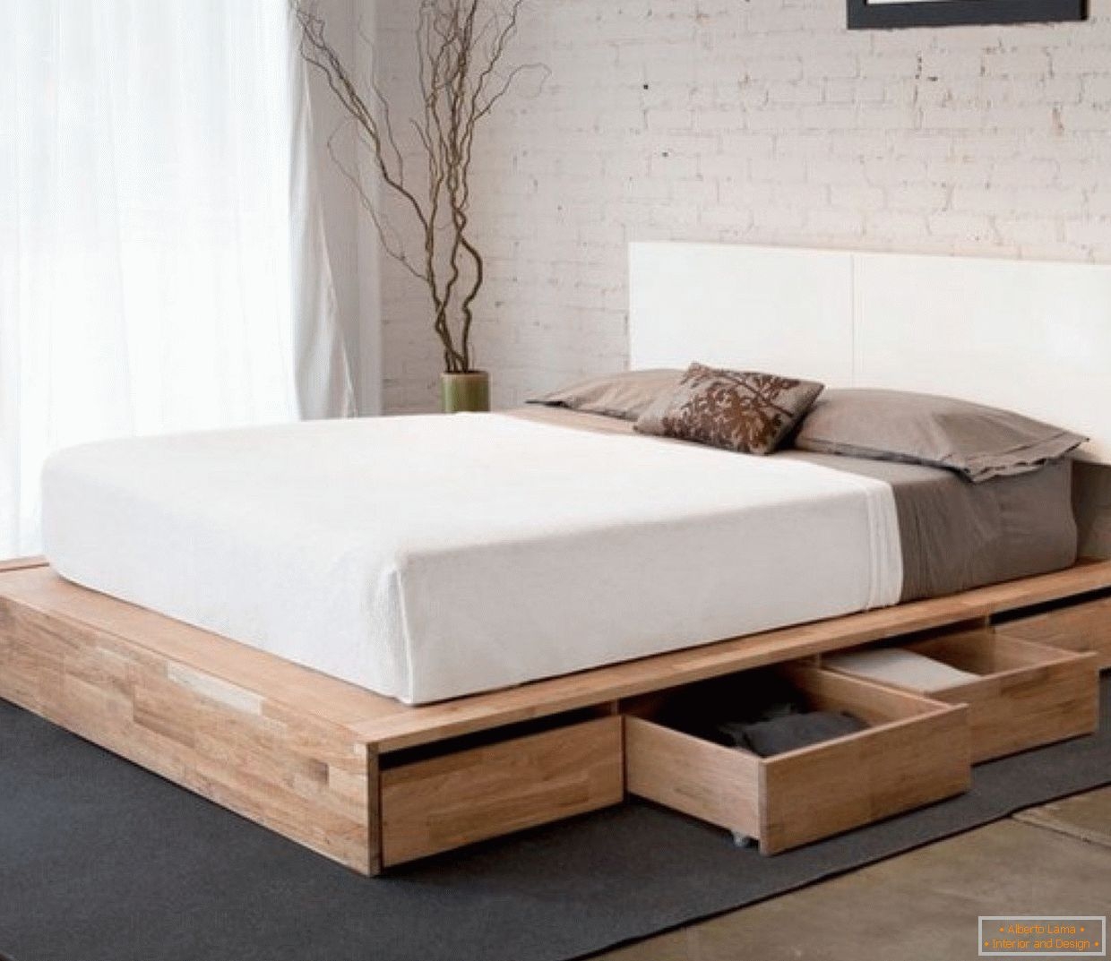 Bed With Drawers Underneath Visualhunt, King Bed Frame With Under Storage