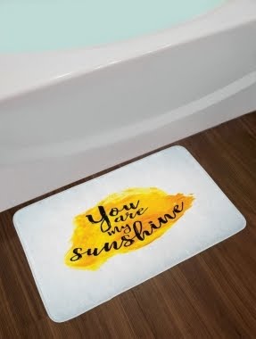 Quote Inspirational Phrase on Watercolors Irregular Set Motto Mindful Life Theme Image Non-Slip Plush Bath Rug