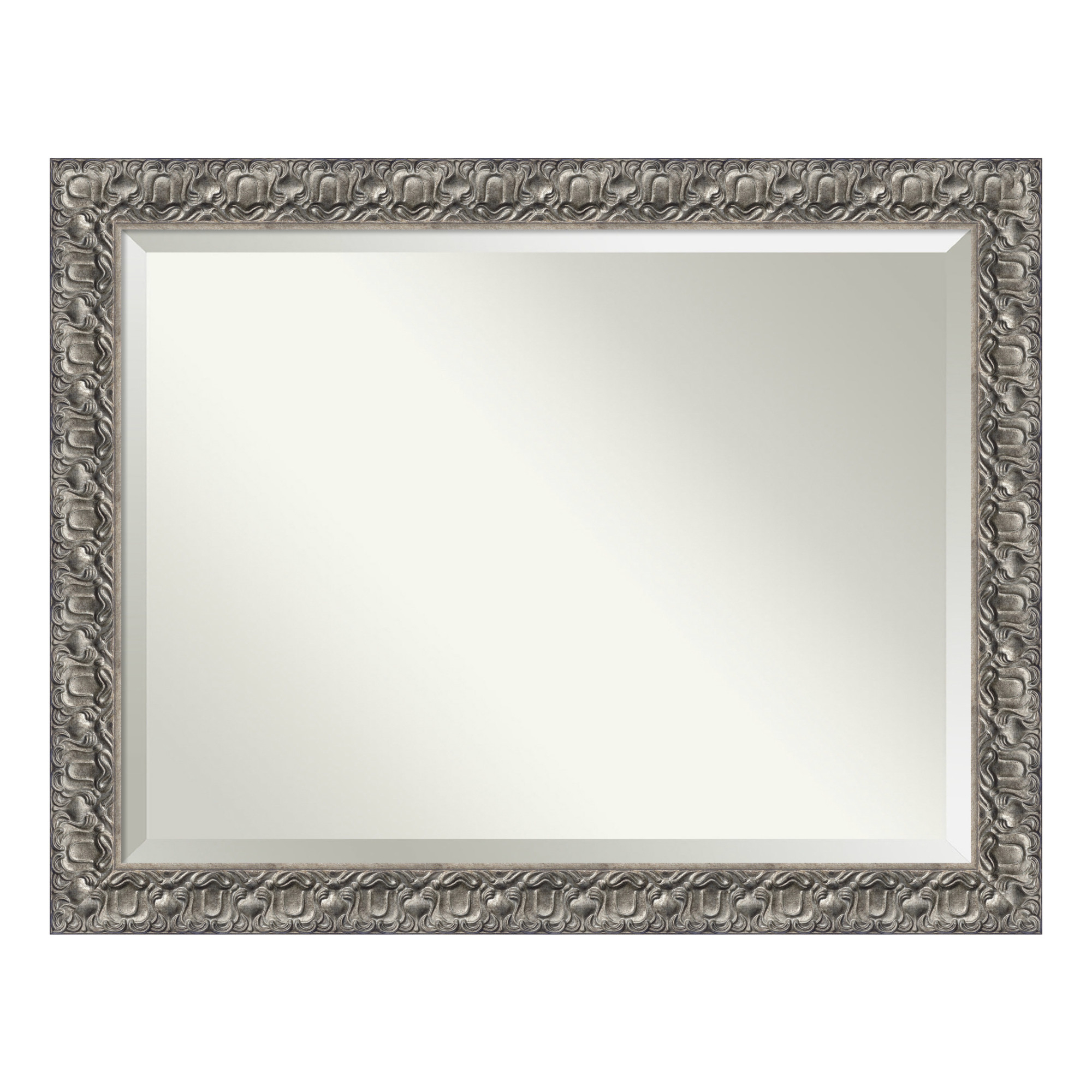 Rectangle Wood Frame Traditional Beveled Accent Mirror
