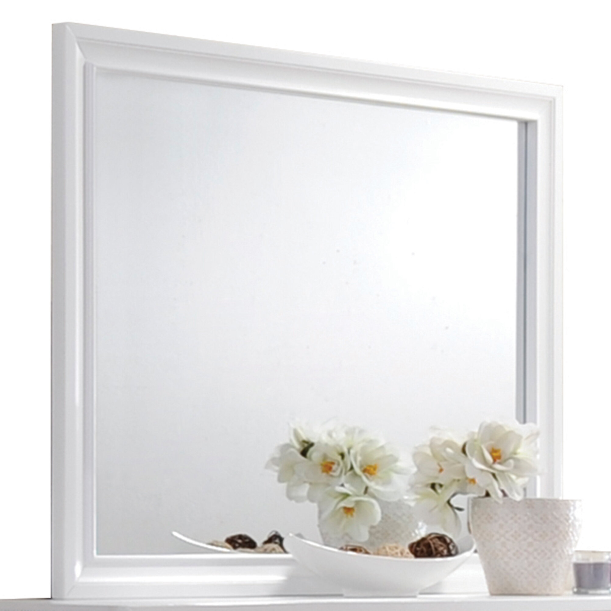 Large Wood Framed Mirror You Ll Love In, White Framed Mirror For Dresser