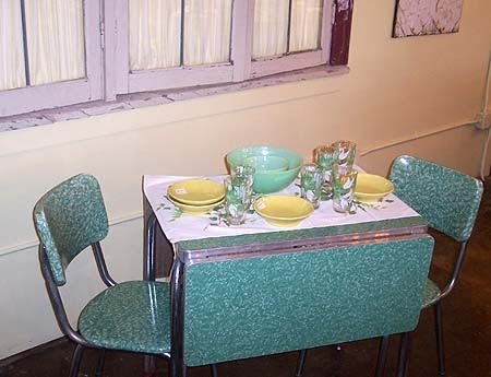 retro dining table with chairs