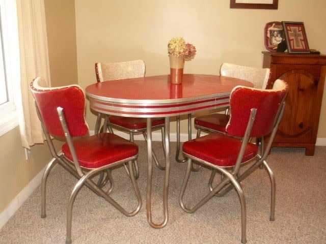 retro dining table and chairs