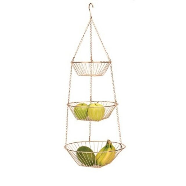 RSVP International 3-Tier Hanging Wire Basket, Copper One Size